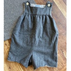 Jacadi Paris- Grey Wool Romper Bloomers Overalls- Machine Washable- 36m 3T 3Y